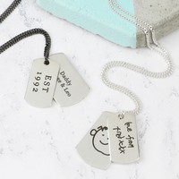 Personalised Engraved Sterling Silver Dog Tag Necklace