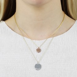 Personalised Layered Double Chain Disc Charm Necklace