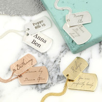Personalised Engraved Dog Tag Necklace