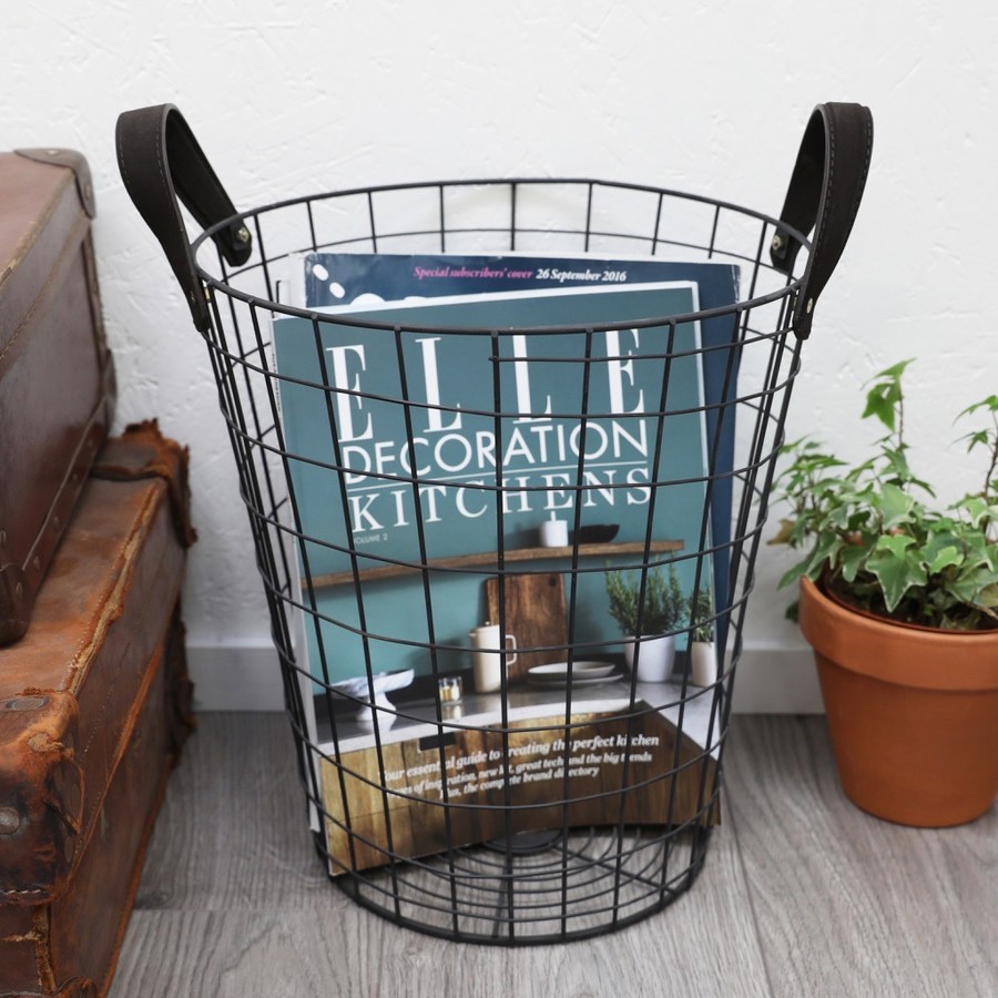 Black Metal Wire Storage Basket Homeware Lisa Angel