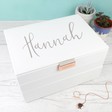 Ladies' Personalised Stackers Classic Jewellery Box Lid in White