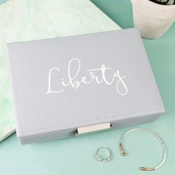 Personalised Stackers Blue Mini Jewellery Box Lid