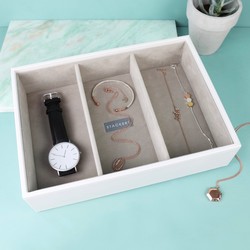Stackers Classic 3 Section Jewellery Tray in White