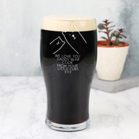 Personalised 'Daddy Bear' Engraved Pint Glass