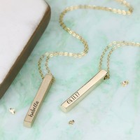 Personalised Solid 9ct Gold Bar Necklace