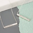 Women's Personalised Sterling Silver Horizontal Bar Necklace
