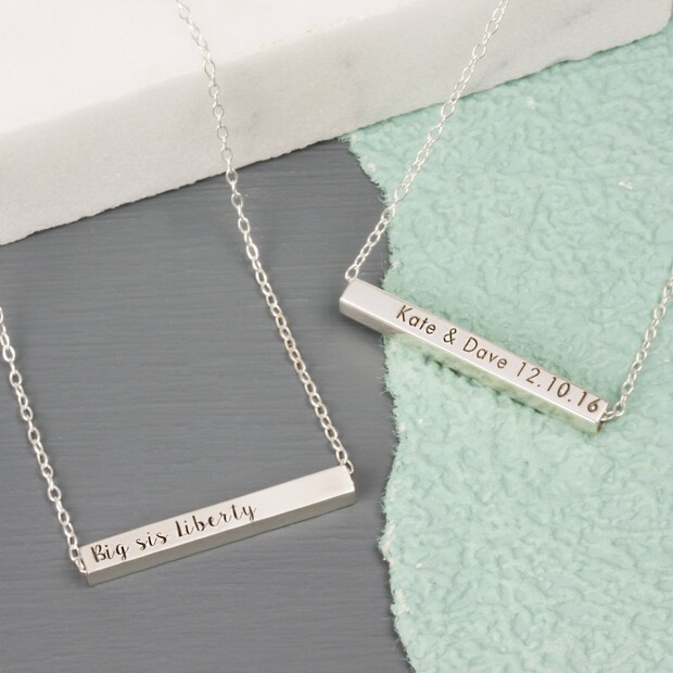 Personalised Sterling Silver Horizontal 