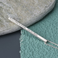 Personalised Sterling Silver Shiny Bar Necklace