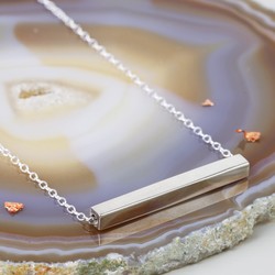 Sterling Silver Horizontal Bar Necklace