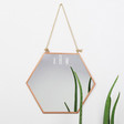 Large Geometric Copper Mirror with Initials