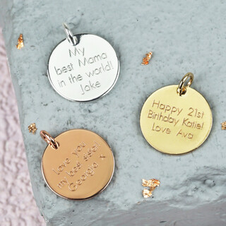 Personalised Engraved Disc Bracelet Charm