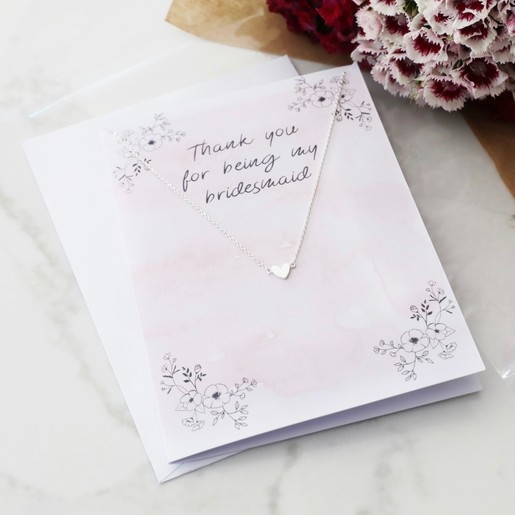 heart pendant necklace and bridesmaid card lisa angel gifts