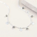 Labradorite Stone and Charm Necklace in Silver