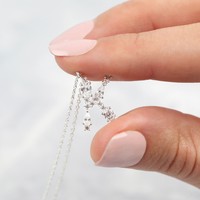 Diamante Initial Necklace in Silver