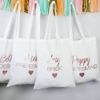 Personalised Bridal Party Cotton Tote Bag