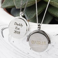Men's Personalised Spinning Disc Necklace