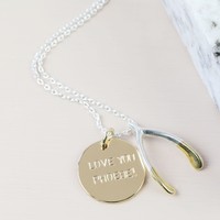 Personalised Charm Wishbone Necklace