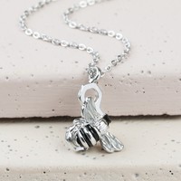 Honeycomb Bumblebee Necklace in Silver