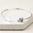 Lisa Angel Ladies' Boho Disc and Bee Open Bangle in Silver