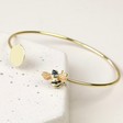 Lisa Angel Ladies' Boho Disc and Bee Open Bangle in Gold