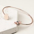 Lisa Angel Ladies' Boho Disc and Bee Open Bangle in Rose Gold