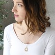 Crystal Flower and Bee Droplet Necklace on Model