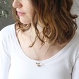 Large Crystal Bumblebee Pendant Necklace on Model