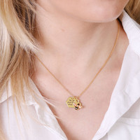 Personalised Honeycomb Bumblebee Necklace