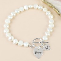 Personalised Double Charm Pearl Bracelet