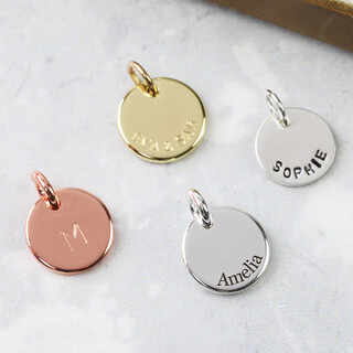 Personalised Small Disc Bracelet Charm