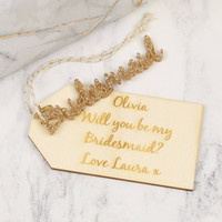 Personalised 'Bridesmaid' Gift Tag