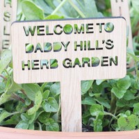 Set of 7 Personalised Wooden Herb Garden Markers