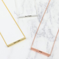 Personalised Polished Horizontal Bar Necklace