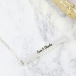 Personalised Polished Silver Horizontal Bar Necklace
