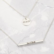 Women's Personalised Silver Horizontal Bar and Disc Layered Necklace