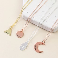 Personalised Name Small Charm Short Necklace
