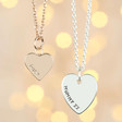 Personalised Sterling Silver Heart Charm Necklace