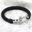 Lisa Angel Men's Personalised Adjustable Rope Cord Bracelet in Black