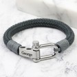 Lisa Angel Men's Personalised Adjustable Rope Cord Bracelet in Grey