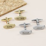 Personalised Brushed Oval Cufflinks