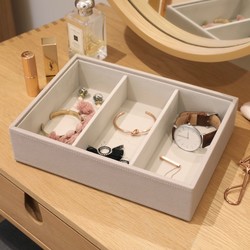Stackers Classic 3 Section Jewellery Tray in Taupe