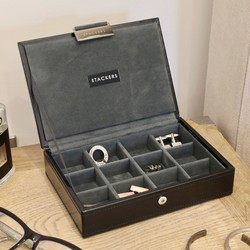 Stackers Mini Jewellery Box Lid in Black