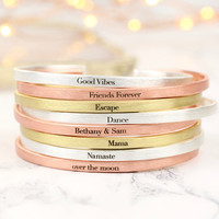Personalised Delicate Bar Bangle