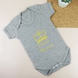 Lisa Angel Soft Cotton Personalised 'Prince' Short Sleeved Baby Bodysuit