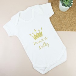 Personalised 'Princess' Short Sleeved Babygrow
