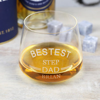Personalised 'Bestest Step Dad' Whiskey Glass