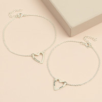 Personalised Sterling Silver Heart Bracelet