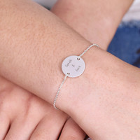 Personalised Sterling Silver Disc Bracelet
