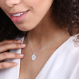 Lisa Angel Ladies' Personalised Sterling Silver Disc Necklace on Model