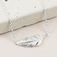 Sterling Silver Feather Necklace